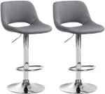 Barhocker Camden 2er Set Lavagrau - Silber