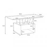 Table basse réhaussable extensible SOFYA Marron - Bois manufacturé - 80 x 48 x 80 cm