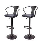 Tabouret de bar H10b (lot de 2) Noir - Gris