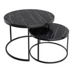 Set de 2 tables d'appoint Skagen rondes Noir