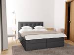 Boxspringbett Doppelbett Tissa Topper Steingrau - Breite: 140 cm