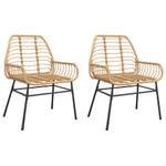 Gartenstühle 2er Set D9433 Braun - Rattan - 60 x 86 x 57 cm