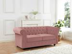 Sofa CHESTERFIELD Hellrosa - Tiefe: 168 cm