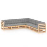 Garten-Lounge-Set (7-teilig) 3009837-2 Braun - Holz - Weiß