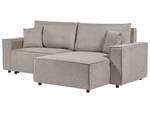 Ecksofa KARILA Beige - Taupe - Armlehne davorstehend rechts - Ecke davorstehend rechts - Schlaffunktion davorstehend links