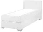 Boxspring Bett PRESIDENT Silber - Weiß - 99 x 92 x 211 cm - Kunstleder