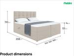 Boxspringbett Lebron Beige - Breite: 160 cm - H3