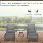 Gartensessel Set (5-tlg.) 860-150GY Grau - Polyrattan - 66 x 75 x 65 cm