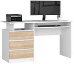 Bureau d'ordinateur CLP 135 cm Imitation chêne de Sonoma - Blanc