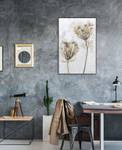 Acrylbild handgemalt Growing Flowers Beige - Massivholz - Textil - 60 x 90 x 4 cm