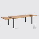 Tisch Ramme mit zwei Verlängerungen 60cm 90 x 160 cm