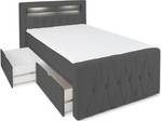 Bett Valencia mit Schubladen Anthrazit - Breite: 140 cm