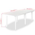 Gartentisch Weiß - Kunststoff - 210 x 72 x 210 cm