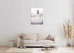 Acrylbild handgemalt Blumenmädchen Weiß - Massivholz - Textil - 75 x 100 x 4 cm