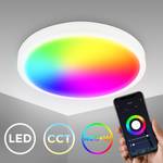 WiF Bluetooth RGB Deckenleuchte BKL1585 Weiß - Kunststoff - 27 x 6 x 27 cm