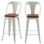 Tabouret de bar Charly (Lot de 2) Blanc