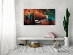 Bild handgemalt Mysteries of the Night Schwarz - Massivholz - Textil - 120 x 60 x 4 cm