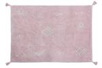 Tapis lavable en coton, ITZA Rose foncé