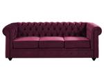 Sofa CHESTERFIELD Bordeaux - Tiefe: 205 cm