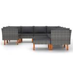 Garten-Sofa-Set (9-teilig) 3009634-20 Grau