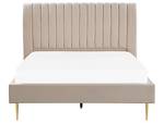 Lit double MARVILLE Beige - Largeur : 162 cm