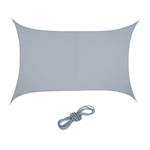 Voile d'ombrage rectangle PES gris clair 300 x 400 cm