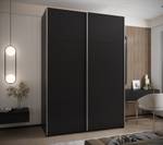 SCHWEBETÜRENSCHRANK LUX Schwarz - Silber - Breite: 180 cm