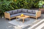 Salon de jardin HAO Gris - Bois massif - Bois/Imitation - 77 x 64 x 149 cm