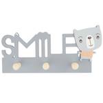 Kindergarderobe Smile Grau - Massivholz - 12 x 4 x 25 cm