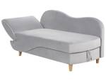 Chaise longue MERI Gris - Gris lumineux - Chêne clair - Accoudoir monté à droite (vu de face)