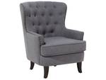 Fauteuil VIBORG Gris foncé - Gris - Chêne foncé