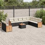 Gartensitzgruppe K5039(11-tlg) Schwarz - Massivholz - 69 x 62 x 62 cm