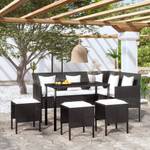 Garten-Lounge-Set 15er Set DE535 Schwarz - Rattan - 113 x 80 x 162 cm