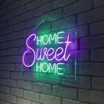 LED-Schilder Home Sweet Home Kunststoff - 50 x 36 x 2 cm