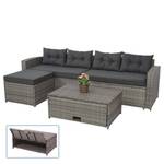 Poly-Rattan Garnitur J34 (4-teilig) Grau - Metall - Kunststoff - Polyrattan - 238 x 68 x 70 cm