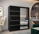 ARMOIRE À PORTES COULISSANTES VERONA 2 Noir - Gris miroir - Largeur : 180 cm