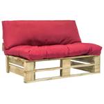 Palettensofa Rot - Textil - Holzart/Dekor - 110 x 65 x 110 cm