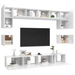 TV-Schrank 8er Set D574 Weiß - Holzwerkstoff - 30 x 30 x 100 cm