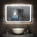 AICA LED Badspiegel 102X Wandspiegel Glas - 80 x 60 x 4 cm