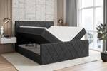 Boxspringbett LEPARO-Z Schwarz - Breite: 140 cm - H4