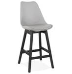 Tabouret De Bar CAMILA Noir - Gris - Chêne foncé