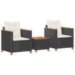 Bistro-Set-k119 ( 3-tlg ) Schwarz - Massivholz