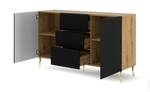 Sideboard RAVENNA B SB150 2D3D Beige - Schwarz - Gold