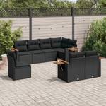 Gartensitzgruppe K951(8-tlg) Schwarz - Massivholz - 69 x 62 x 62 cm