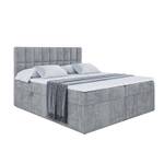 Boxspringbett MIAMI Hellgrau - Breite: 140 cm - H4