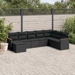 Gartensitzgruppe K4804(8-tlg) Schwarz - Massivholz - 69 x 62 x 62 cm