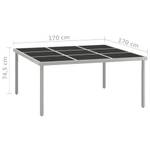 Table de salle à manger Noir - Verre - Métal - 170 x 75 x 170 cm