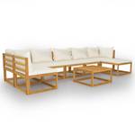 Garten-Lounge-Set (8-teilig) 3009697-11 Weiß - Massivholz - Holzart/Dekor - 68 x 29 x 68 cm