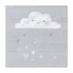 Wolke mit silbernen Herzen Vinyl-Teppich - Wolke mit silbernen Herzen - Quadrat 1:1 - 40 x 40 cm
