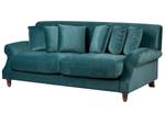 2-Sitzer Sofa EIKE Blau - Eiche Dunkel - Petrol - Textil